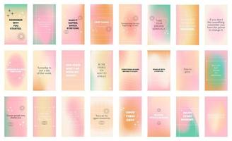 Set of Editable minimal highlight banner template with abstract quotes. Hand drawn templates. Backdrop for social media post vector