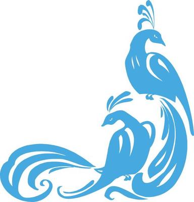 Blue Bird Border Vector