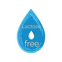 Lactose free blue icon. Badge product with no lactose, isolated on white background vector illustration