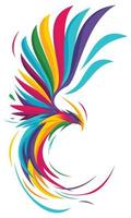 Colorful style phoenix vector character illustration