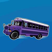 Bright purple bus vector illustration