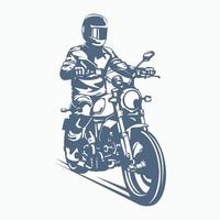 vector illustration of touring man riding a motorbike