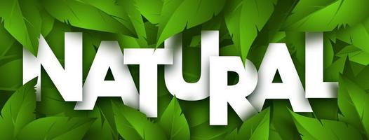 Natural concept banner with lush green foliage. Vector Illustration