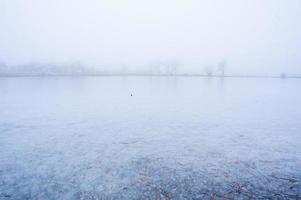 Frozen lake for background photo