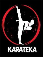 vector de logotipo de patada de karate