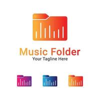 Music Files Folder Logo Design vector