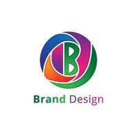 Gradient Letter Bold B Circle Logo Design vector