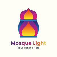 logotipo de luz de mezquita de gradiente especial de ramadán vector