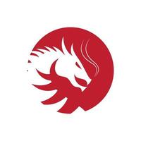 head Dragon simple logo design vector icon illustration