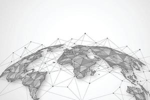 conexión de red global. concepto de composición de puntos y líneas del mapa mundial de negocios globales. ilustración vectorial