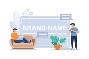 Naming and taglines flat modern design illustration vector