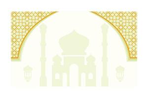 Abstract islamic background with traditional ornament green color. Vector illustration.