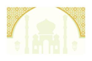 Abstract islamic background with traditional ornament green color. Vector illustration.