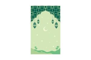 Abstract islamic background with traditional ornament green color. Vector illustration.