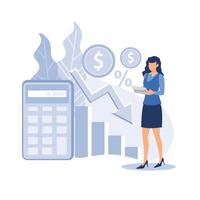 Calculating loss abstract concept vector illustration. Profit loss formula, accountancy service, calculating material losses, tax payment, calculate expenses, microeconomics abstract metaphor.