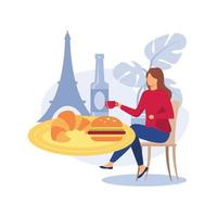 inspiración de diseño exclusivo de ilustración de cocina francesa vector