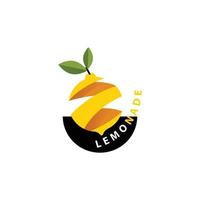 An abstract lemon fruit logotype. A logo picture of an abstract lemon fruit in 3d style in yellow and green color that looks modern for lemonade drink company or kid's lemon stand vector