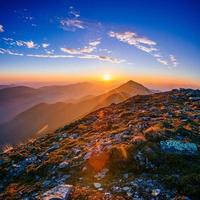 magic sunset in the mountains photo