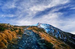 Fantastic sunset in the mountains of Ukraine photo