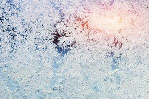 texture of patterns on frozen window photo