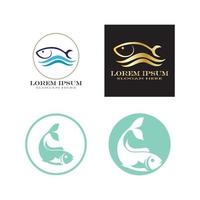 Fish logo template vector