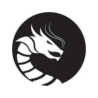 head Dragon simple logo design vector icon illustration