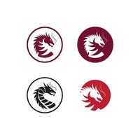 head Dragon simple logo design vector icon illustration