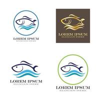 Fish logo template vector