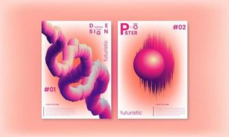 Set of vector abstract trendy, futuristic gradient illustrations, backgrounds for the cover of magazines about dreams, future, design , music poster.