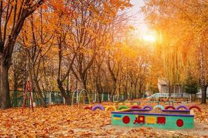 colored playground near the kindergarten photo