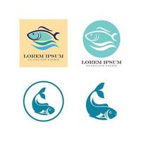 Fish logo template vector