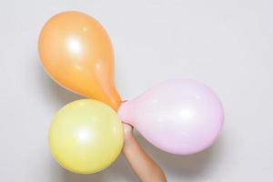 Balloons three color on white background. photo