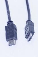 The Black hdmi cable on white background. photo