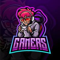Gamer esport logo  mascot design vector