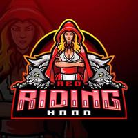 Red riding hood mascot. esport logo design vector