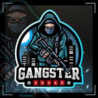 Gangster mascot. esport logo design vector