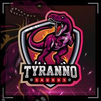 Dinosaurus rex mascot. esport logo badge vector