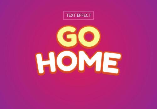 text effect go home white color can be edited again vector
