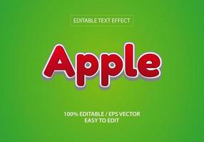 3d apple text effect with modern style vector