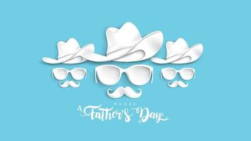 Happy Father Day greeting card, banner design with lettering, typography in three dimensional style vector