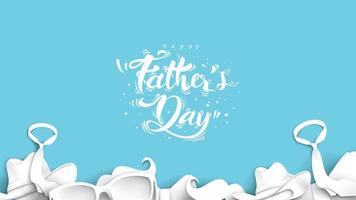 Happy Father Day greeting card, banner design with lettering, typography in three dimensional style vector