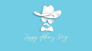 Happy Father Day greeting card, banner design with lettering, typography in three dimensional style vector