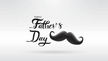 Happy Father Day greeting card, banner design with lettering, typography in three dimensional style vector