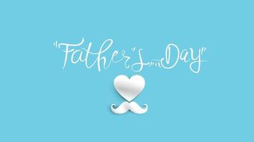 Happy Father Day greeting card, banner design with lettering, typography in three dimensional style vector