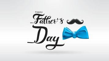 Happy Father Day greeting card, banner design with lettering, typography in three dimensional style vector