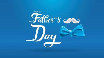 Happy Father Day greeting card, banner design with lettering, typography or Calligraphy in three-dimensional style vector