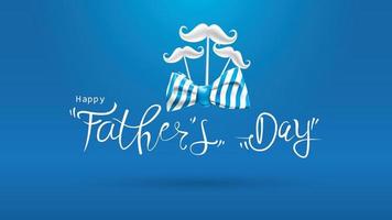 Happy Father Day greeting card, banner design with lettering, typography or Calligraphy in three-dimensional style vector