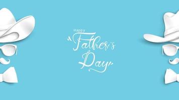 Happy Father Day greeting card, banner design with lettering, typography in three dimensional style vector