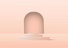 Mock up podium for product display on pastel background. vector