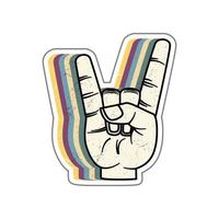 Rock and roll sign symbol with metal music hand gesture. vector